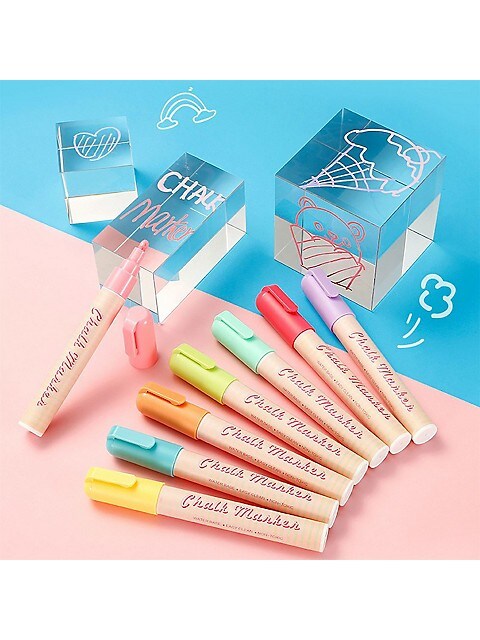  QUEFE 8pcs Liquid Chalk Markers Pastel Colors, 6mm