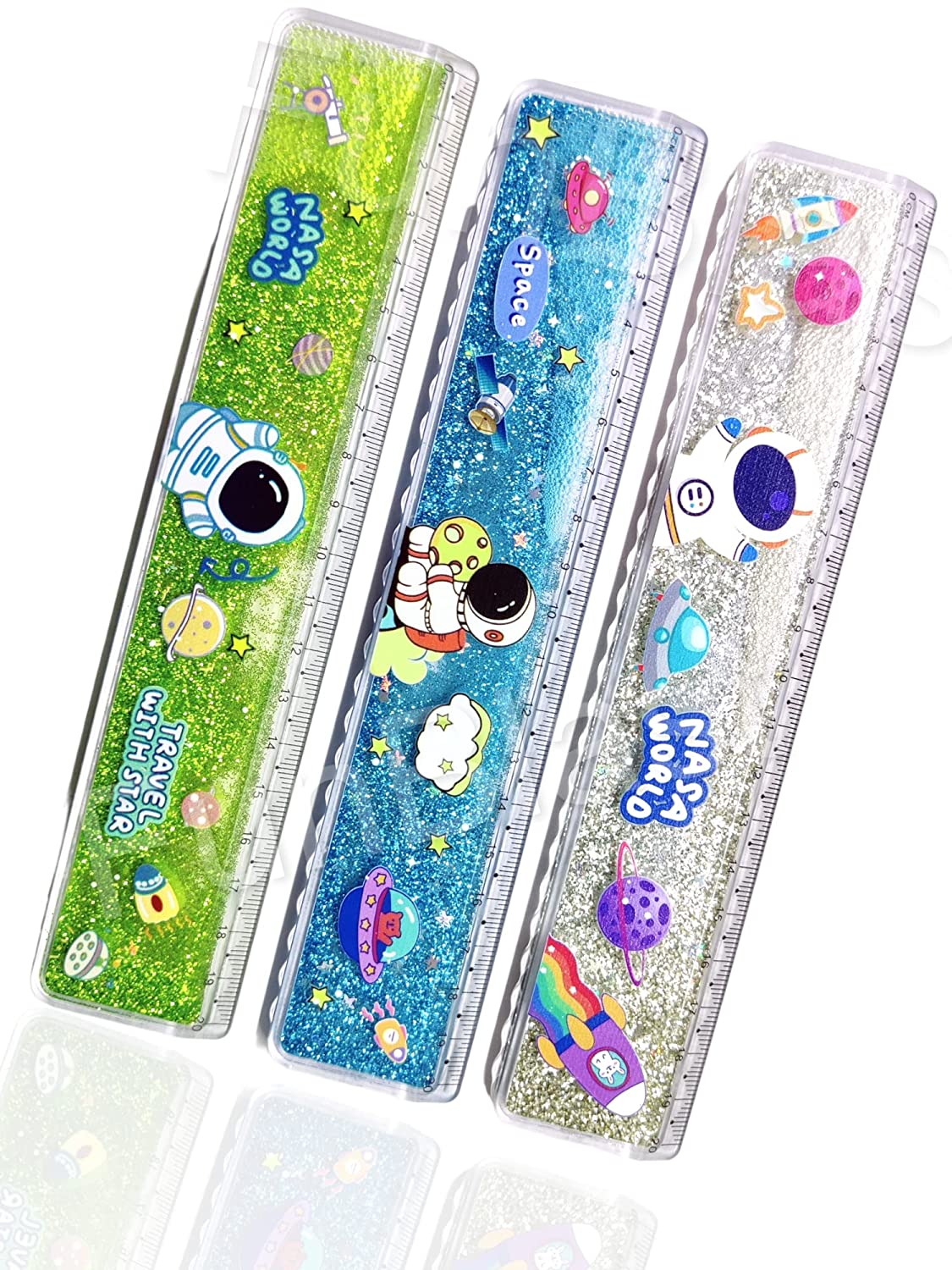 Bookmarks Scale for Kids, Glitter Scale for School Stationery Items, S
