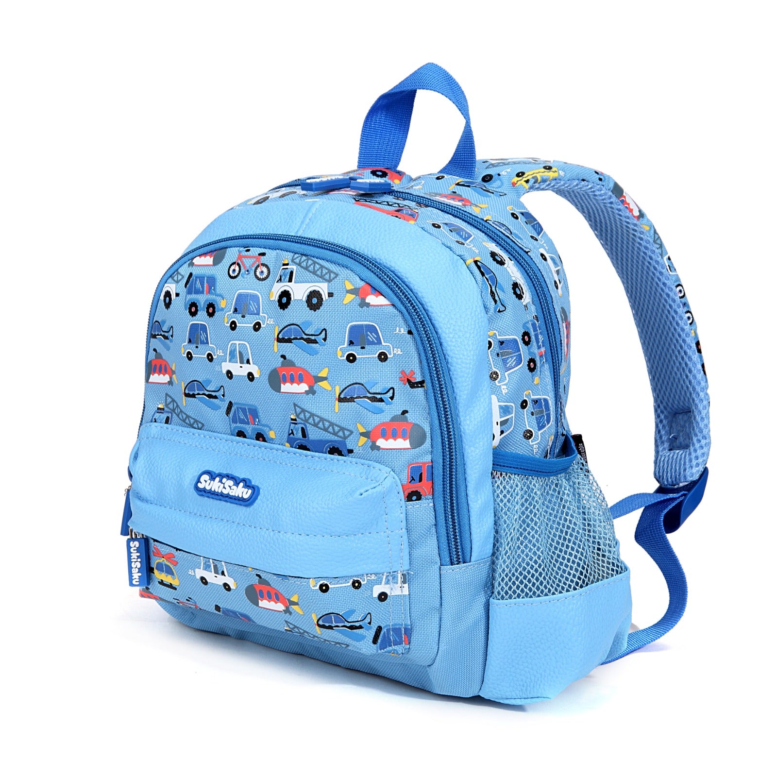 Vehicles Design Backpack with Front Pocket for Kids