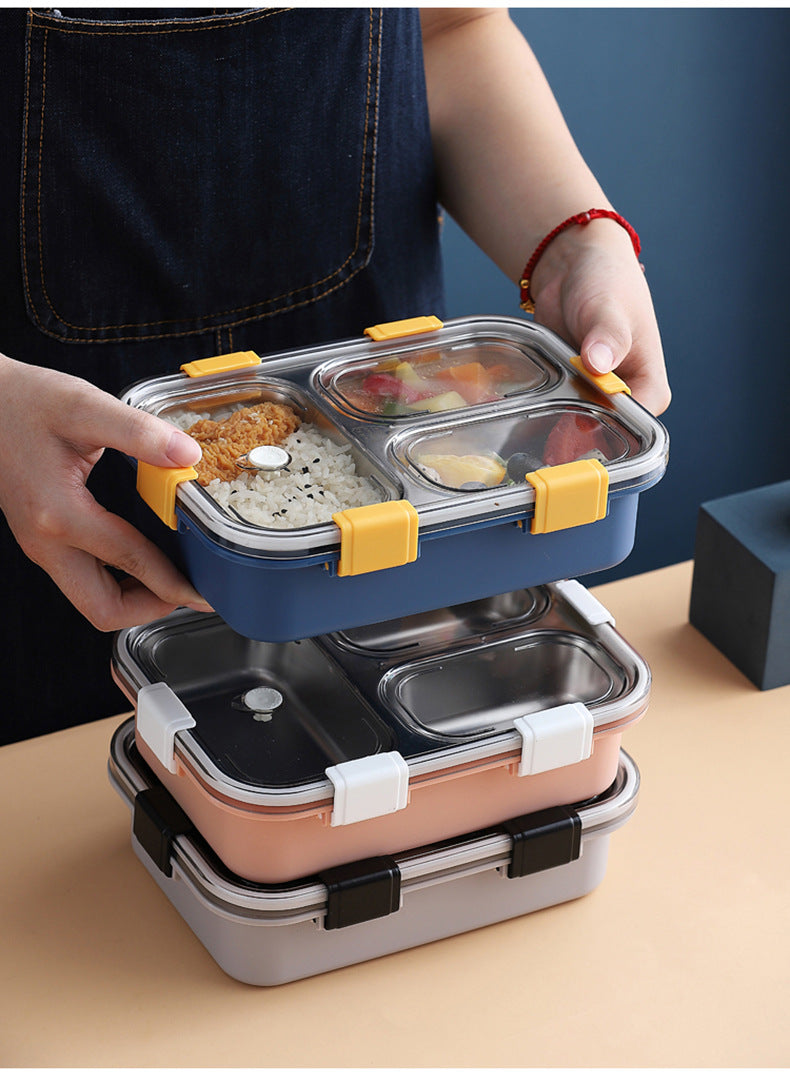 Customize 3 Grids Stainless Steel Soup Box Food Container Bento