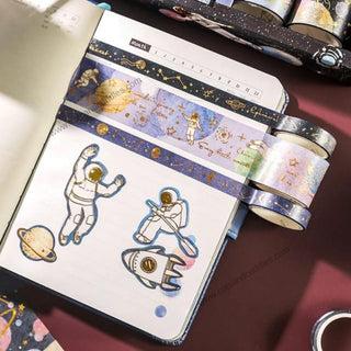 Galactic Delights: Space-themed Sticker Sheets and Masking Tapes