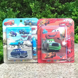 Cute Mini Cars Design Pocket Diary with Pen for Kids (Random Colour)