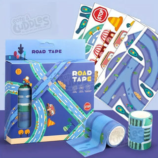 Road Design Sticker and Tape Set – 2 Rolls, 13 Stickers