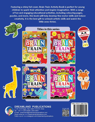 Brain Train Activity Book for Kids Age 5+ – With Colouring Pages, Mazes, Puzzles and Word searches Activities