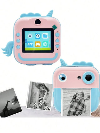 Unicorn-Theme Instant Capture and Print Camera (Blue-Pink)