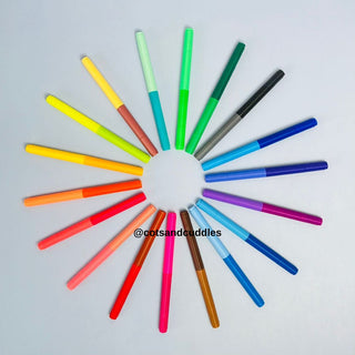 2 in 1, 36 Colours Twin Water-Based Colour Marker 18pcs