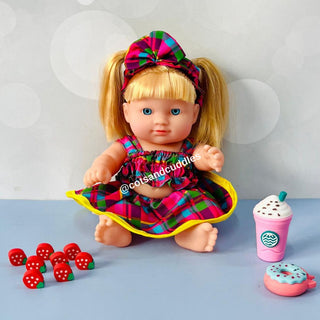 Girl Doll with Realistic Baby Sound for Girls (20cm) (Small) (1pc)