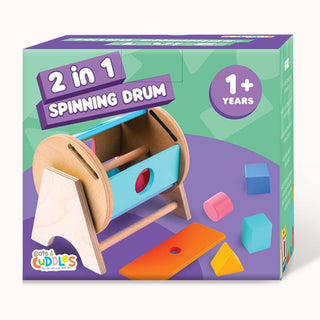 Wooden Spinning Drum for Kids