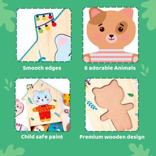 Wooden Zoo Dress Up for Kids