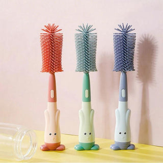 Bottle Brush Set 3-in-1 Silicone Cleaning brush for Kids Baby Bottle (Random Color)