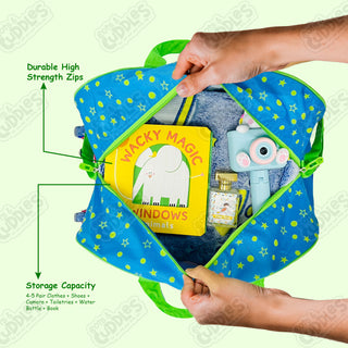 Cartoon-Themed Duffel Bag with Trolley For Kids (Dino Party)