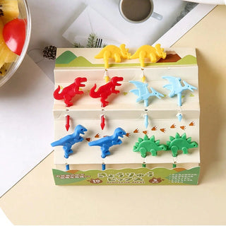 10 Pcs Food Fruit Fork Picks for Kids (Pack of 2) (Dinosaur/Minnie Mouse)