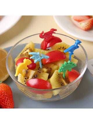 10 Pcs Food Fruit Fork Picks for Kids (Pack of 2) (Dinosaur/Minnie Mouse)