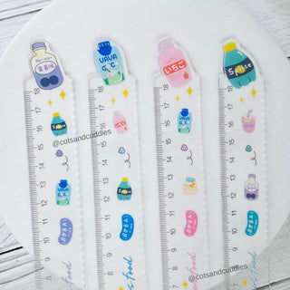 Dino & Fast Food 18cm Transparent Ruler: Fun and Functional