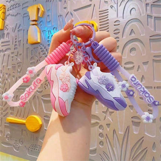 Premium Quality 3D Cute Girl & Shoe Keychain for Kids Pack of 2 (Random Color)