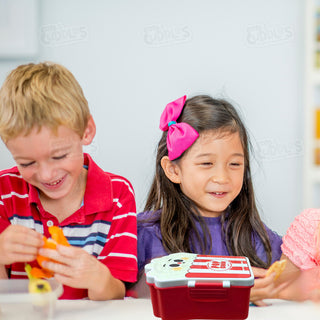 Cute Fast Food Design Plastic Lunch Box for Kids with Spoon and Fork (Popcorn)