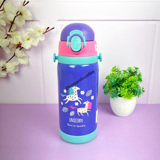 Double Cap Unicorn Stainless Steel Water Bottle - 450ml