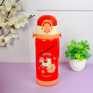 Double Cap Unicorn Stainless Steel Water Bottle - 450ml