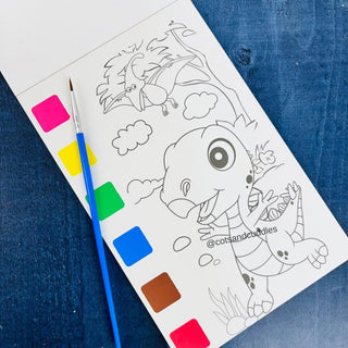 Doodle Delights: Compact Drawing Book with 6-Color Strip and Paintbrush (Jurassic Park)