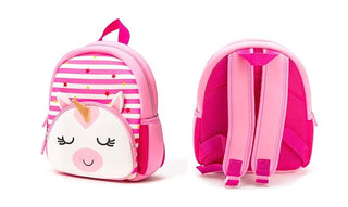 Cute Baby Unicorn Soft Plush Backpack  with Front Pocket for Kids (Pink)