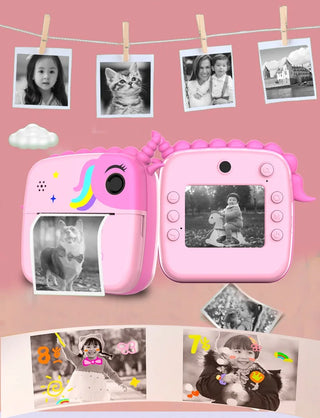 Unicorn-Theme Instant Capture and Print Camera (Pink)