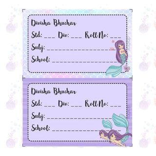 School Book Labels - Mermaid - Pack of 36 labels - PREPAID ONLY