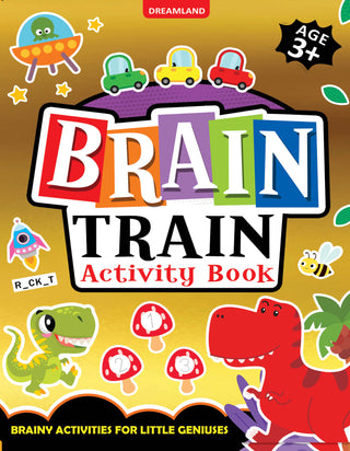 Brain Train Activity Book for Kids Age 3+ – With Colouring Pages, Mazes, Puzzles and Word searches Activities