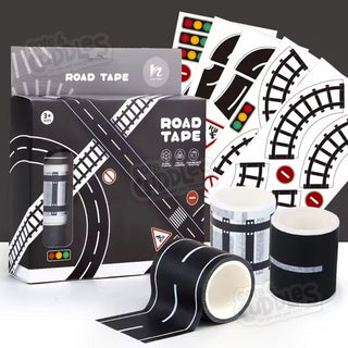 Road Design Sticker and Tape Set – 2 Rolls, 13 Stickers