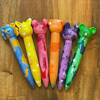 Animal Stick Marbled Design Crayons Set