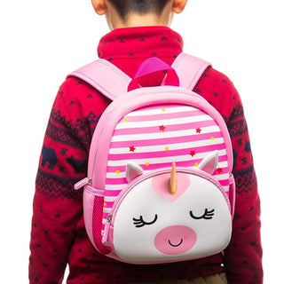 Cute Baby Unicorn Soft Plush Backpack  with Front Pocket for Kids (Pink)