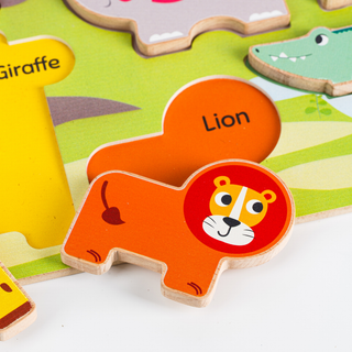 Wooden Jungle Animal Puzzle  for Kids