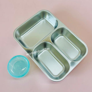 Cute Design 3-Compartment Lunch Box with 750ml + 80ml Salad Cup