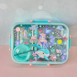 Cute Design 3-Compartment Lunch Box with 750ml + 80ml Salad Cup