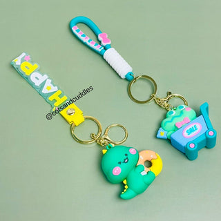 Premium Quality 3D Cute Crocodile & Dino Keychain: Adorable Accessories for Kids Pack of 2