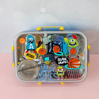 Cute Design 3-Compartment Lunch Box with 750ml + 80ml Salad Cup