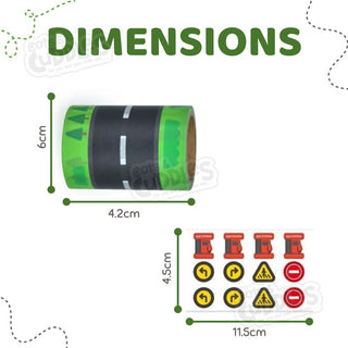 Road Design Sticker and Tape Set – 2 Rolls, 13 Stickers