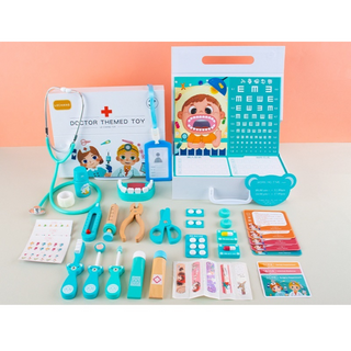 Wooden Doctor Themed Toy with Storage Box for Kids