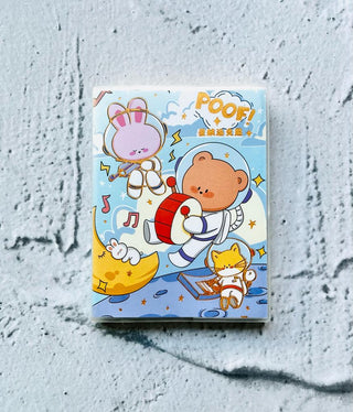 Cute A7 Kawaii Space Bear Cartoon Printed Mini Pocket Diary (Random Design)