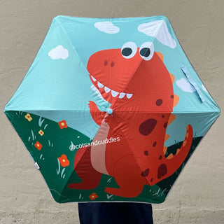 Premium Quality Theme Printed Umbrella For Kids (Red Dino)