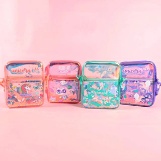 Holographic Sling Bag: A Magical Fusion of Pink Unicorn Themes