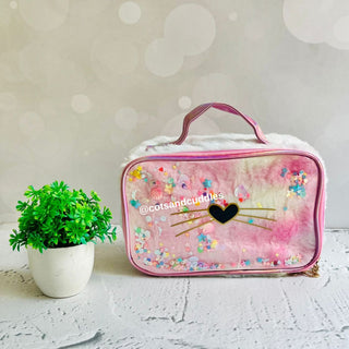 Cat Design Soft Fur Multipurpose Hand Bag