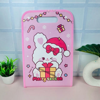 Christmas Theme Portable A4 Cute File Folder Bag with 12 Layers