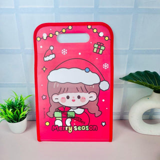 Christmas Theme Portable A4 Cute File Folder Bag with 12 Layers