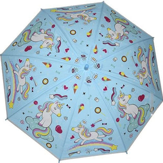 Premium Quality Theme Printed Umbrella For Kids (Unicorn Blue)