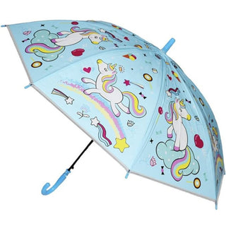 Premium Quality Theme Printed Umbrella For Kids (Unicorn Blue)