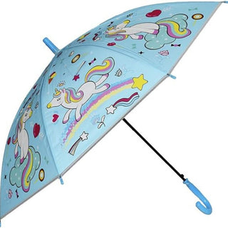 Premium Quality Theme Printed Umbrella For Kids (Unicorn Blue)