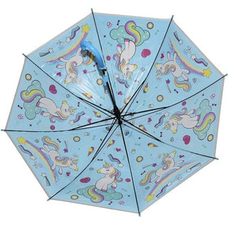 Premium Quality Theme Printed Umbrella For Kids (Unicorn Blue)