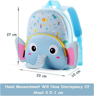 Cute Baby Elephant Soft Plush Backpack  with Front Pocket for Kids (Blue)