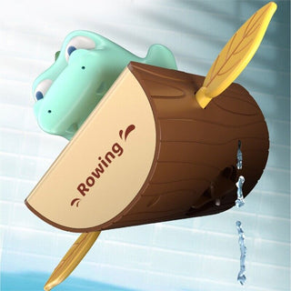 Floating Animal on Boat Bath Toy: Making Bath time Fun and Playful (Hippo/dino)