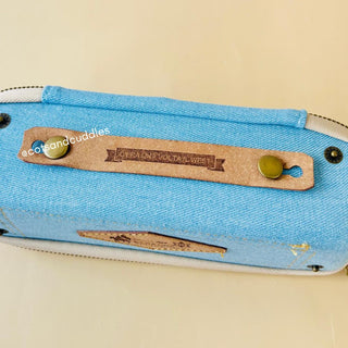 Jeans Design Pencil Pouch with Handle for Kids